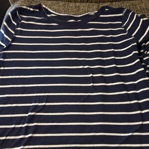 Old Navy Blue and White Striped Long Sleeve Tee